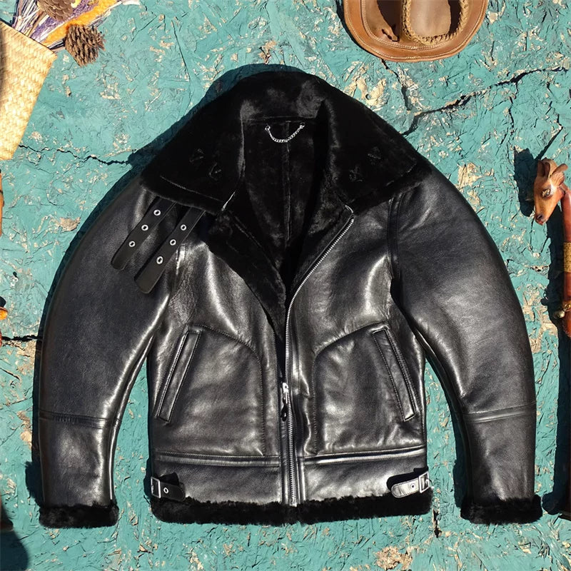 Куртка чоловіча шкіряна зимова
